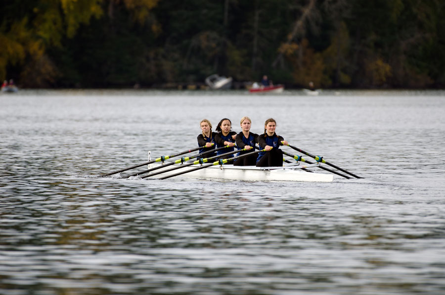 Girls rowing