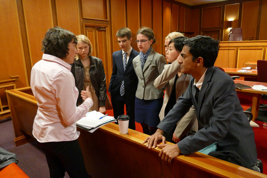 Parkland students at a Mock Trial at the Victoria Law Courts