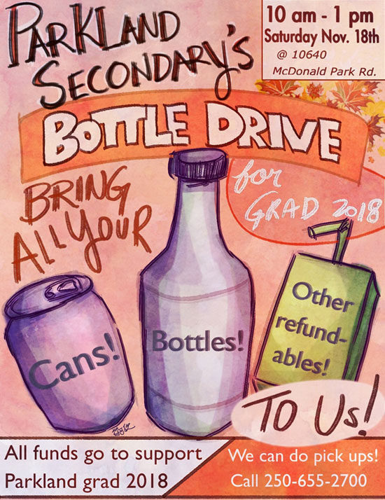 Bottle Drive Saturday November 18th 10am-1pm